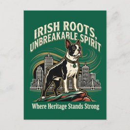 Boston Terrier Irish Heritage Pride ポストカード
