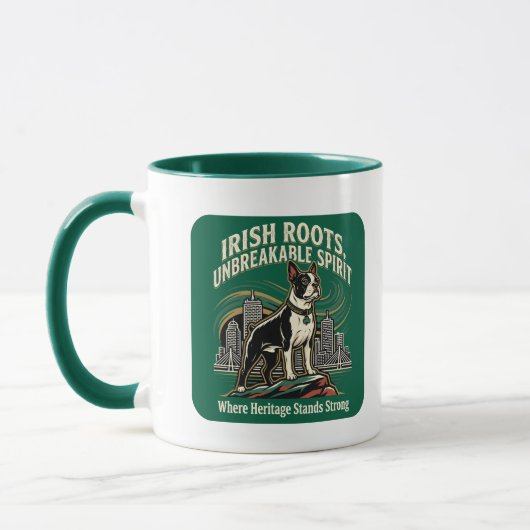 Boston Terrier Irish Heritage Pride マグカップ (左)