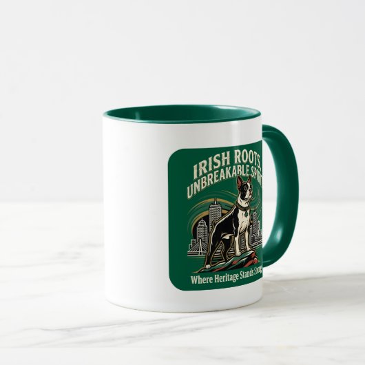 Boston Terrier Irish Heritage Pride マグカップ (正面右)