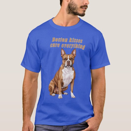 Boston Terrier Kisses Cure Everything – Men’s Dog  Tシャツ (正面)