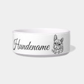 Boston Terrier Line Art personalized bowl ボウル (正面)