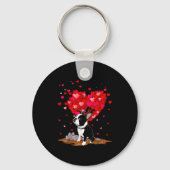 Boston Terrier Lover Heart Shape Boston Terrier Va キーホルダー (正面)