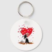 Boston Terrier Lover Heart Shape Boston Terrier Va キーホルダー (正面)