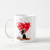 Boston Terrier Lover Heart Shape Boston Terrier Va コーヒーマグカップ (左)
