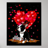 Boston Terrier Lover Heart Shape Boston Terrier Va ポスター (正面)