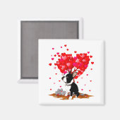 Boston Terrier Lover Heart Shape Boston Terrier Va マグネット (正面/裏面)