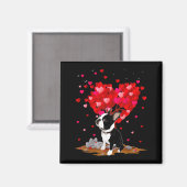 Boston Terrier Lover Heart Shape Boston Terrier Va マグネット (正面/裏面)