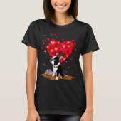 Boston Terrier Lover Heart Shape Boston Terrier Va Tシャツ (正面)