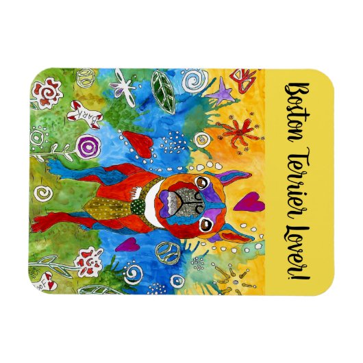 Boston Terrier Magnet 3"x4" マグネット (横)