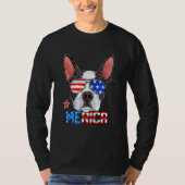 Boston Terrier Merica 4th of July  Men Boys Dog Pu Tシャツ (正面)