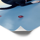 Boston Terrier Midnight Star-Gazing Christmas ポスター (コーナー)