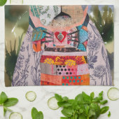 Boston Terrier Mixed Media Dog Kitchen Towel キッチンタオル (折り畳み)