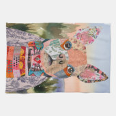 Boston Terrier Mixed Media Dog Kitchen Towel キッチンタオル (横)