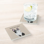 Boston terrier mom ガラスコースター (アングル)