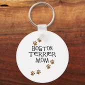 Boston Terrier Mom キーホルダー (正面)