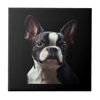 Boston Terrier - Oil Paint Classic T-Shirt タイル