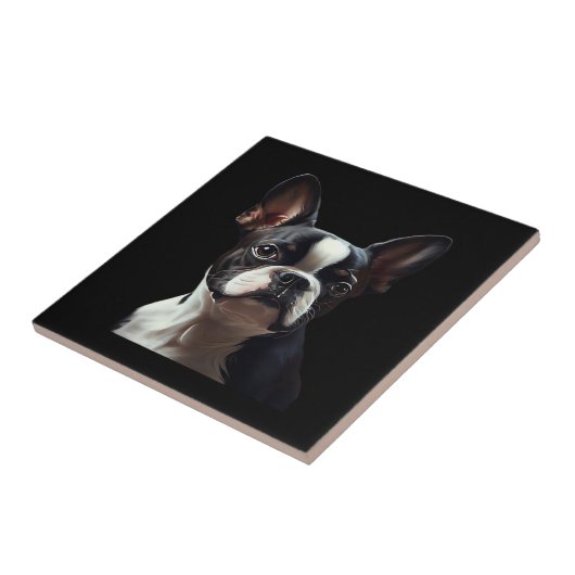 Boston Terrier - Oil Paint Classic T-Shirt タイル (側面)