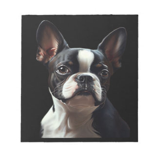 Boston Terrier - Oil Paint Classic T-Shirt ノートパッド
