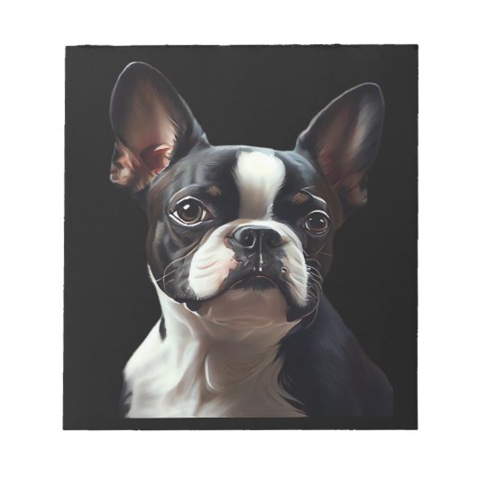 Boston Terrier - Oil Paint Classic T-Shirt ノートパッド (正面)