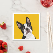 Boston Terrier Owner向けの可愛いボストンテリア犬 スタンダードカクテルナプキン (インサイチュ)