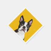 Boston Terrier Owner向けの可愛いボストンテリア犬 スタンダードカクテルナプキン (角)
