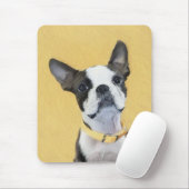 Boston Terrier Painting - Cute Original Dog Art マウスパッド (マウス)