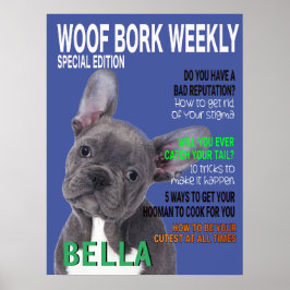 Boston Terrier Parody Magazine Cover Poster ポスター