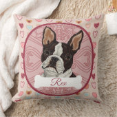 Boston Terrier Personalize Valenting Heart Pillow クッション (ブランケット)