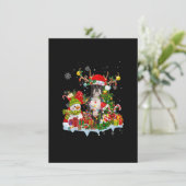 Boston Terrier Santa Hat Reindeer Christmas Lights 招待状 (スタンド正面)