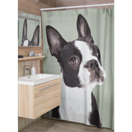 Boston Terrier Shower Curtain シャワーカーテン