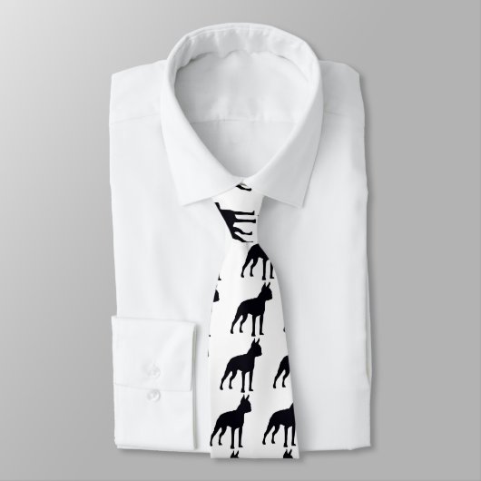 Boston Terrier Silhouette ネクタイ (タイ)