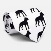 Boston Terrier Silhouette ネクタイ (ロール)