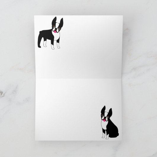 Boston Terrier Thank You Notes サンキューカード (内部)