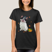 Boston Terrier Thanksgiving Costume Pilgrim Turkey Tシャツ (正面)