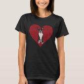 Boston Terrier Valentines Day Dog Love Fingerprint Tシャツ (正面)
