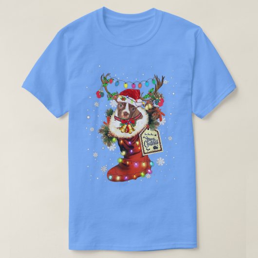 Boston Terrier Xmas Boot Christmas Sock Winter Sno Tシャツ (デザイン正面)