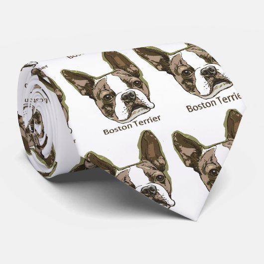 boston_terrier_zazzle2、boston_terrier_zazzle2、… ネクタイ (ロール)