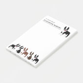 Boston Terriers Black and White and Red Brown Post ポストイット (アングル)