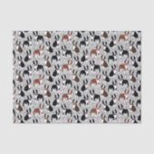 Boston Terriers Cute Puppy Dog Pattern 薄葉紙 (正面)