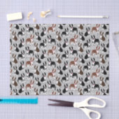 Boston Terriers Cute Puppy Dog Pattern 薄葉紙 (クラフト)