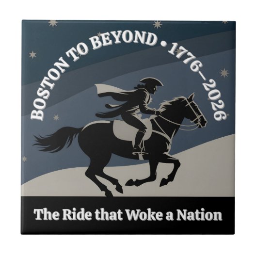 Boston to Beyond 1776–2026 Midnight Rider Art タイル (正面)