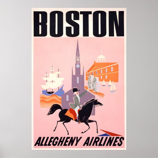 Boston Travel Poster - Allegheny Airlines ポスター (正面)
