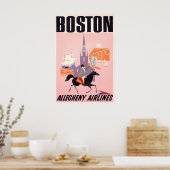 Boston Travel Poster - Allegheny Airlines ポスター (キッチン)
