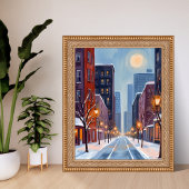 Boston Winter | Massachusetts City Watercolor ポスター