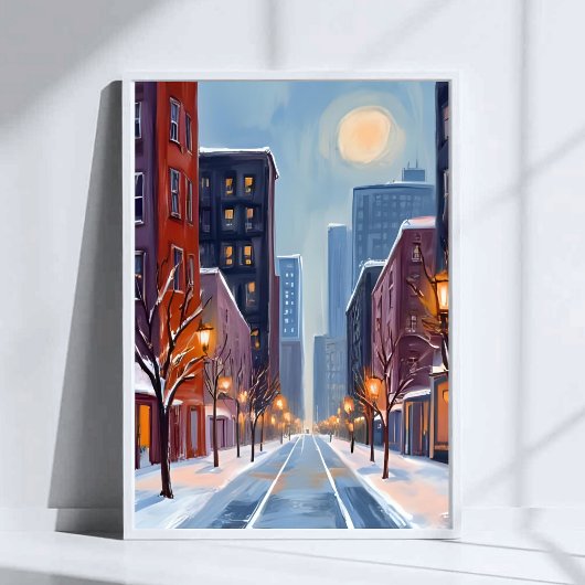Boston Winter | Massachusetts City Watercolor ポスター
