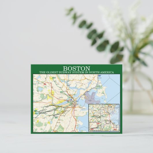 Bostons MTA Subway Mapはがき ポストカード (スタンド正面)