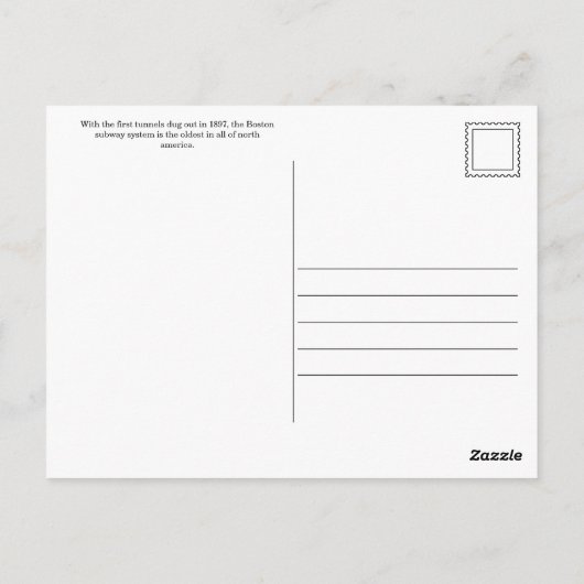 Bostons MTA Subway Mapはがき ポストカード (裏面)