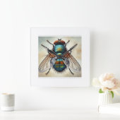 Bot fly 160724IREF215 - Watercolor スクエア壁時計 (ホーム)