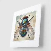 Bot fly 160724IREF215 - Watercolor スクエア壁時計 (傾斜)