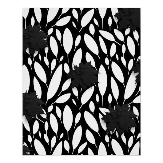 Botanic Balance" Black & White Acrylic poster ポスター (正面)